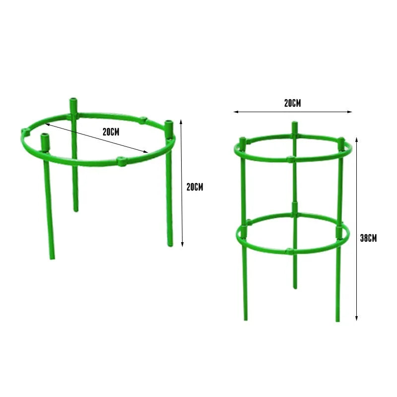 Juego de 2 a 6 soportes para plantas, estacas redondas, anillos de soporte de plástico para plantas, jaulas para plantas, soportes para macetas, enrejados para plantas trepadoras, herramientas de jardinería.