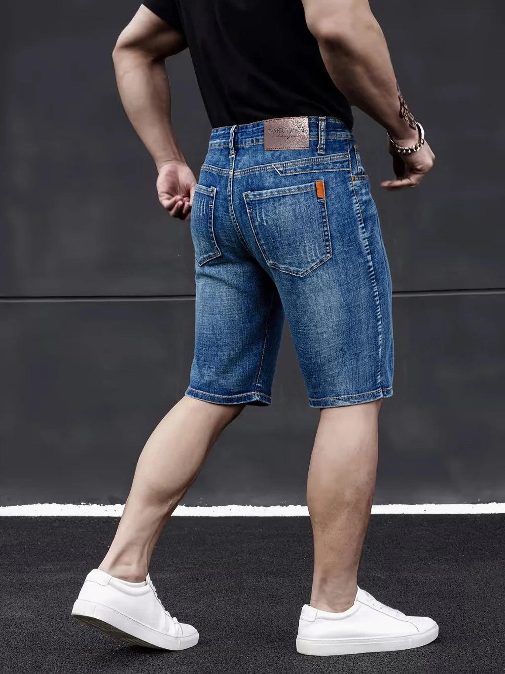 Pantalones cortos vaqueros ajustados de estilo clásico para hombre, modelo 2026, ideales para el verano. Nueva moda de negocios. Pantalones cortos casuales elásticos y finos. Talla 40 para hombre.