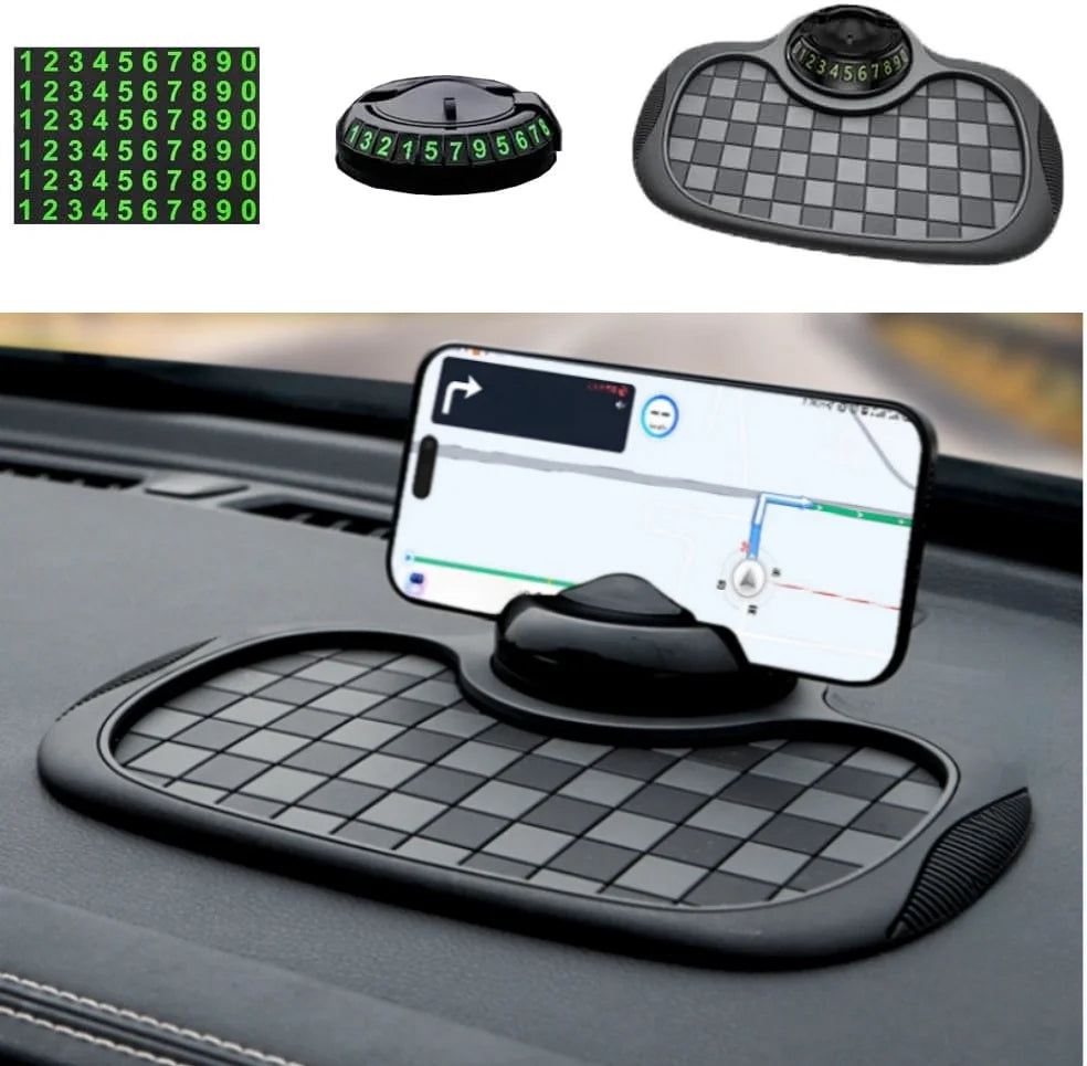 Tapete Antideslizante Multifunción con Porta Celular para Auto