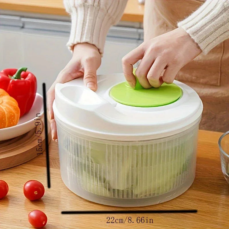 Secador de ensaladas, cesta de drenaje para verduras y frutas, deshidratador de alimentos, lavado rápido, centrifugadora manual, herramienta de cocina y hogar.