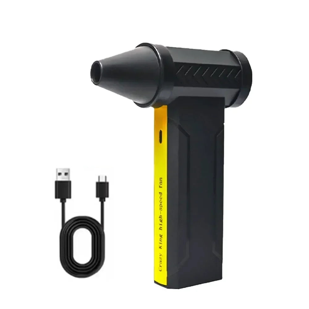 Soplador de aire de 7800000 RPH con motor sin escobillas, ventilador turbo eléctrico de alta velocidad, ventilador potente recargable por USB, soplador de polvo de 60 m/s.