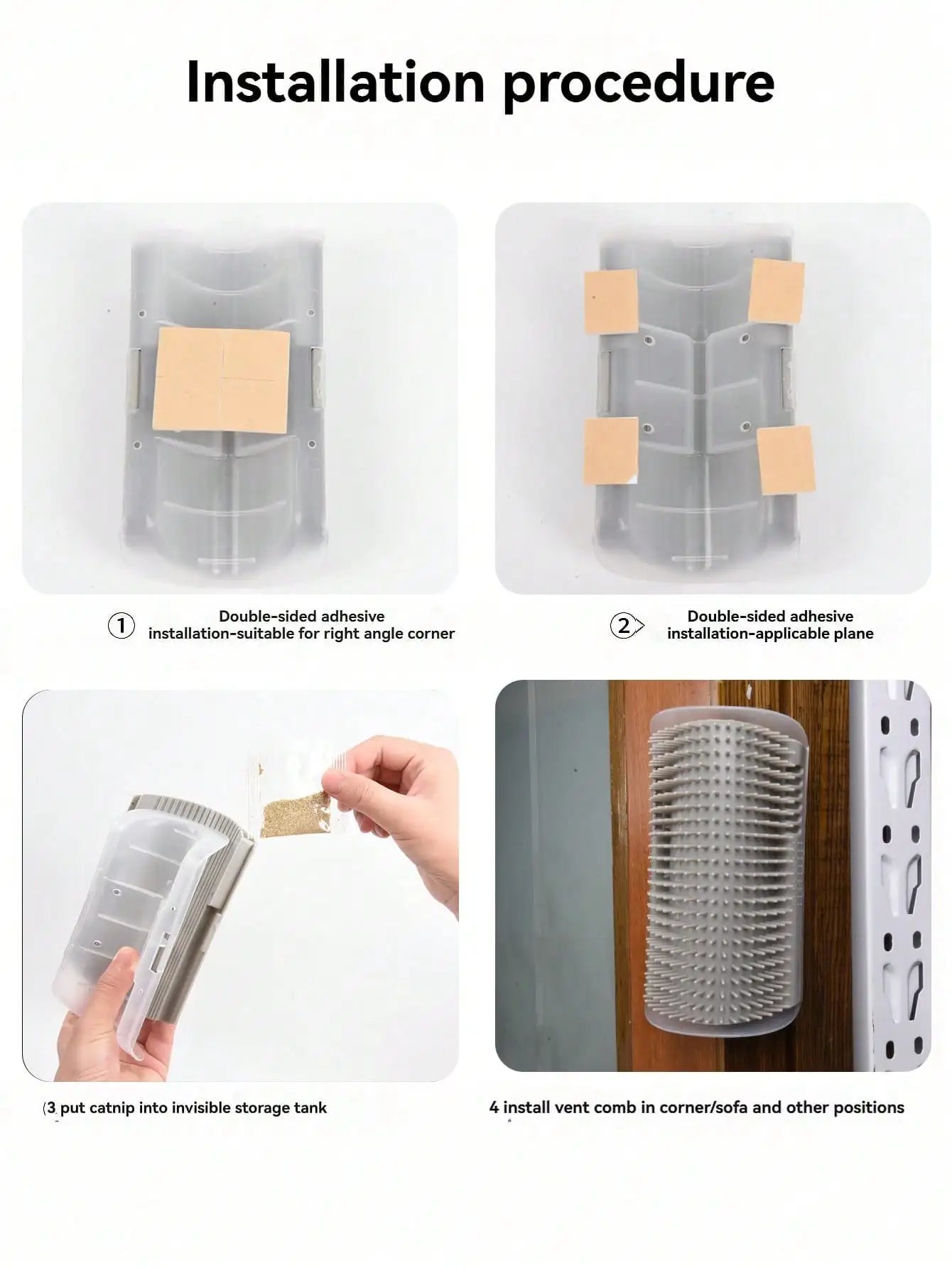 Cepillo de Automasaje para Gatos con Cerdas Suaves para Pared