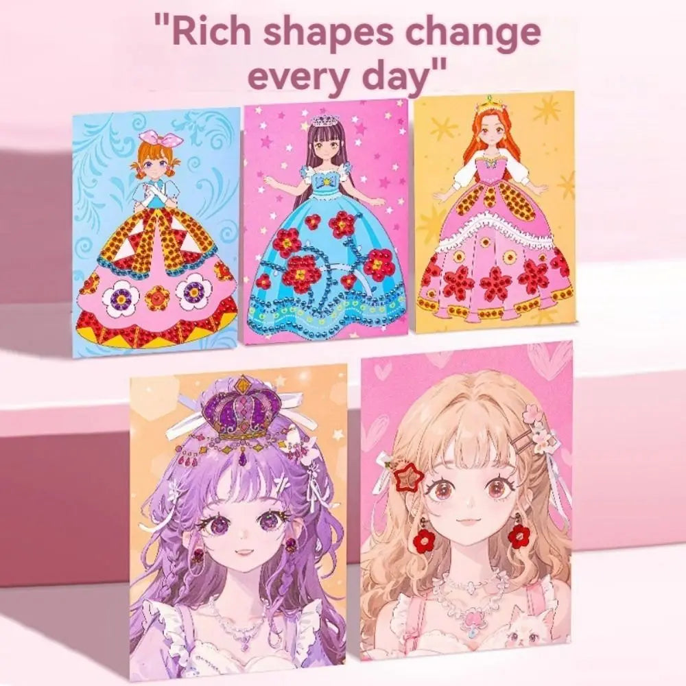 Kit Princesa 3 en 1 para Niñas – Maquillaje, Stickers y Diamantes DIY