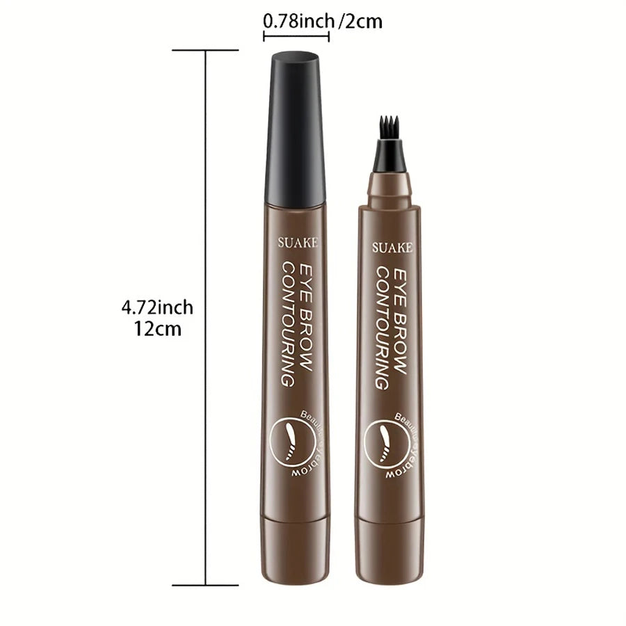 Lápiz de cejas resistente al agua, lápiz de cejas para microblading con 4 cabezales divididos, maquillaje de cejas de aspecto natural (5 colores)