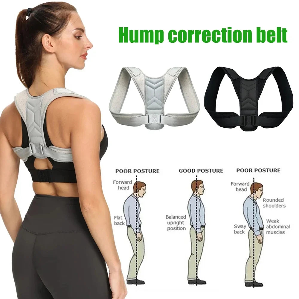 Corrector de postura ajustable que previene la joroba, protege y alivia el dolor de columna. Cinturón corrector para hombres y mujeres. Soporte para la espalda y los hombros.