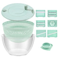 1 centrifugadora de ensalada de acero inoxidable/plástico, lavadora de lechuga grande con cuchilla, secadora de verduras multifuncional para cocina.