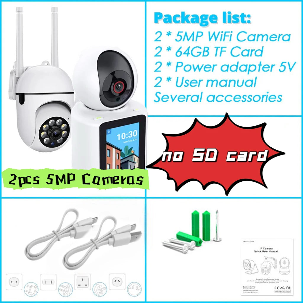 Cámara de Seguridad WiFi para Hogar – Visión Nocturna, Audio Bidireccional y Seguimiento Móvil