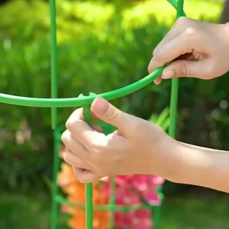 Juego de 2 a 6 soportes para plantas, estacas redondas, anillos de soporte de plástico para plantas, jaulas para plantas, soportes para macetas, enrejados para plantas trepadoras, herramientas de jardinería.