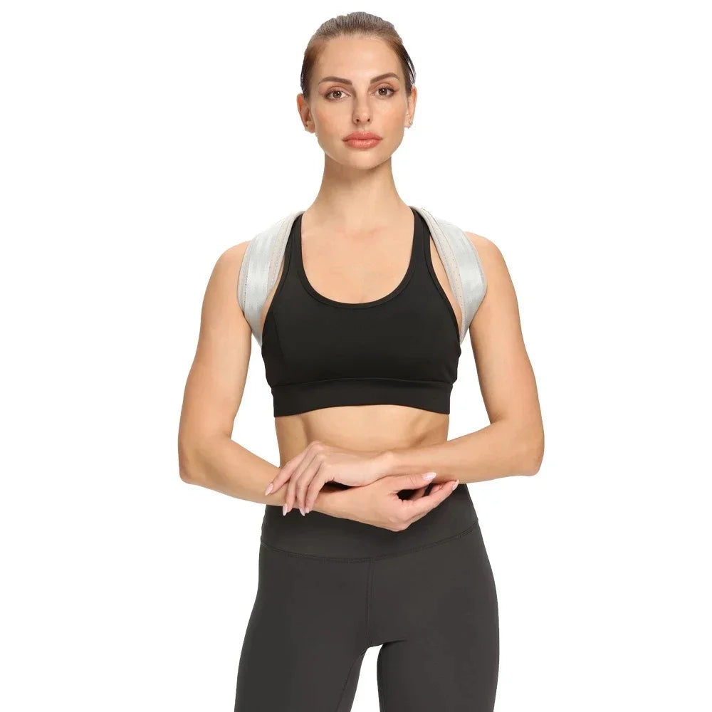 Corrector de postura ajustable que previene la joroba, protege y alivia el dolor de columna. Cinturón corrector para hombres y mujeres. Soporte para la espalda y los hombros.