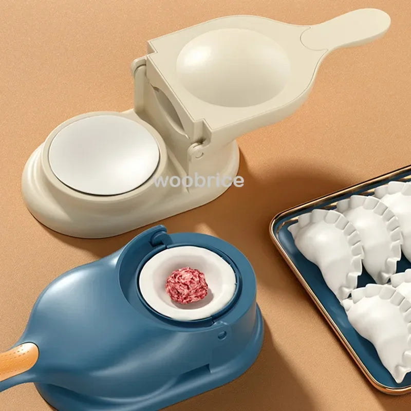 Kit 2 en 1 para hacer dumplings, prensa para masa, máquina manual para ravioles y empanadas que ahorra esfuerzo, utensilios de cocina.