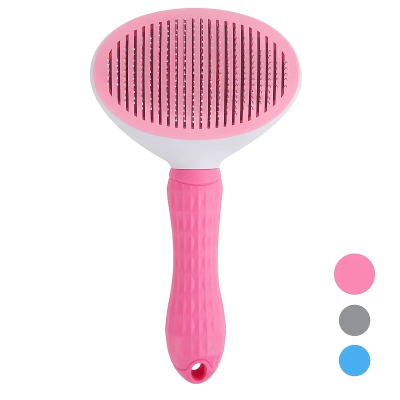 Peine removedor de pelo de mascotas con un solo clic para un aseo sin esfuerzo de perros y gatos - Cepillo removedor de pelo flotante con función automática