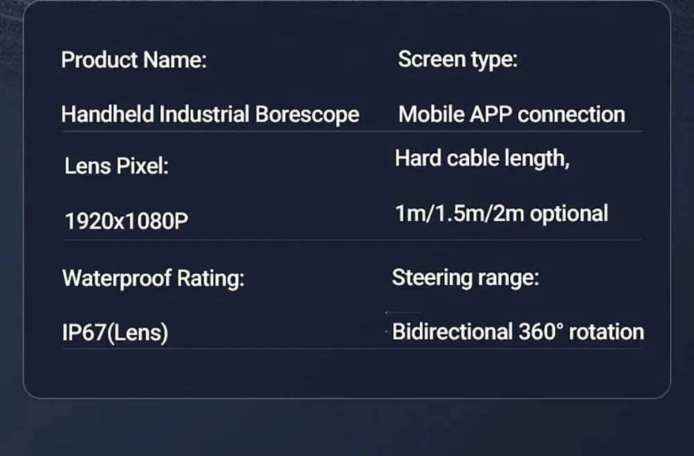 Cámara endoscópica con rotación de 360 grados, lente de 6 mm, HD, articulada, para inspección, IP67, para automóviles (iOS y Android).