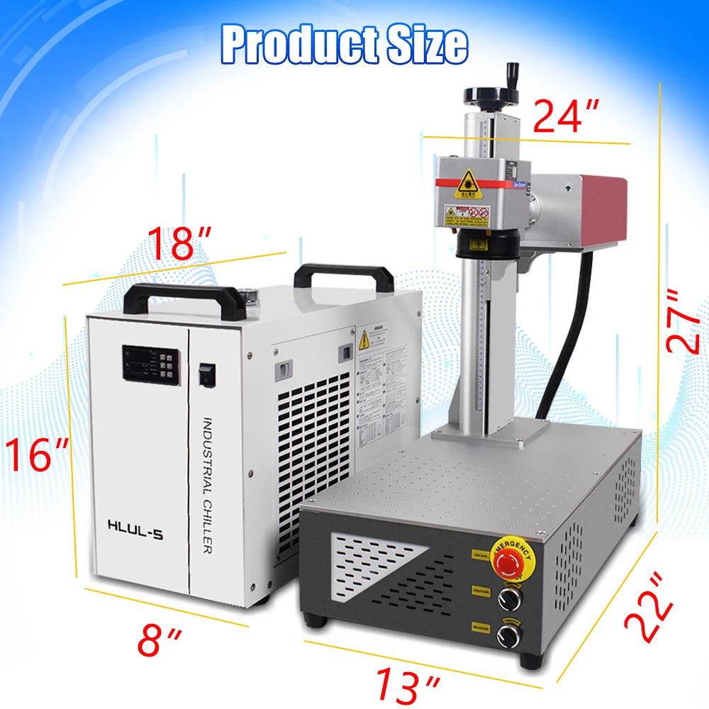 Máquina de marcado y grabado láser UV de 15 W CRS de 355 nm con refrigeración por agua para vidrio, madera, PVC, metal, plástico y cuero.