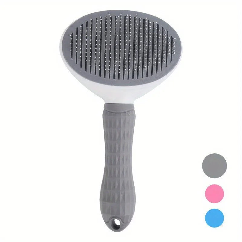 Peine removedor de pelo de mascotas con un solo clic para un aseo sin esfuerzo de perros y gatos - Cepillo removedor de pelo flotante con función automática