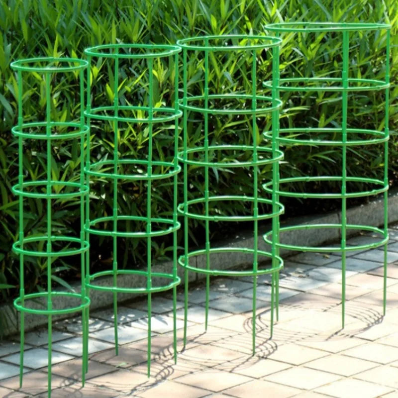 Juego de 2 a 6 soportes para plantas, estacas redondas, anillos de soporte de plástico para plantas, jaulas para plantas, soportes para macetas, enrejados para plantas trepadoras, herramientas de jardinería.