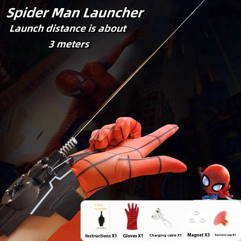 Lanzatelarañas Spiderman para Niños – Lanzador de Muñeca con Guantes, Cosplay Peter Parker