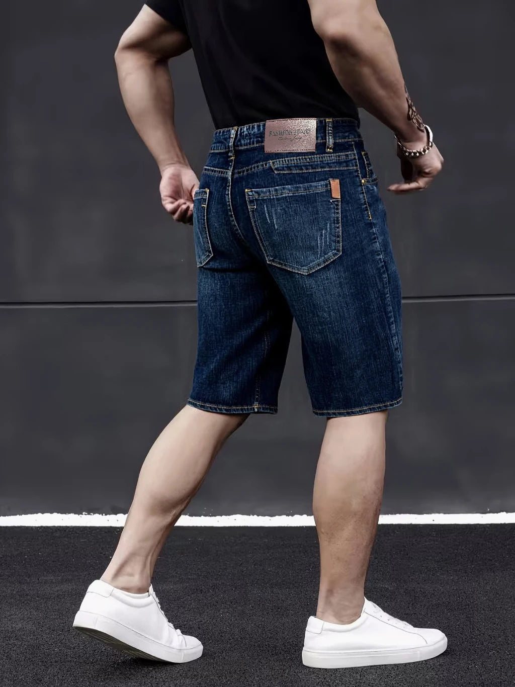 Pantalones cortos vaqueros ajustados de estilo clásico para hombre, modelo 2026, ideales para el verano. Nueva moda de negocios. Pantalones cortos casuales elásticos y finos. Talla 40 para hombre.