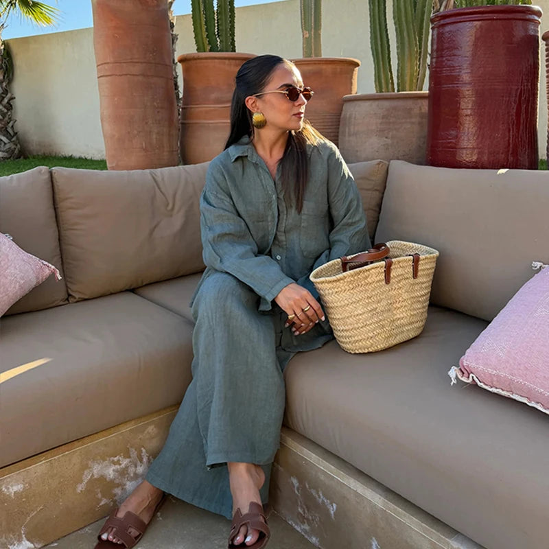 Conjunto Camisa y Pantalón 2 Piezas – Estampado Cuadros, Moda Casual Mujer 2026