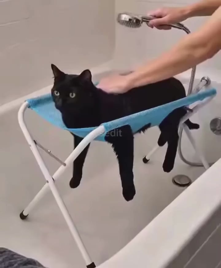 Sistema de sujeción para el aseo de mascotas, hamaca de baño para perros pequeños y gatos, antiarañazos, soporte fijo, tamaño ajustable, portátil.